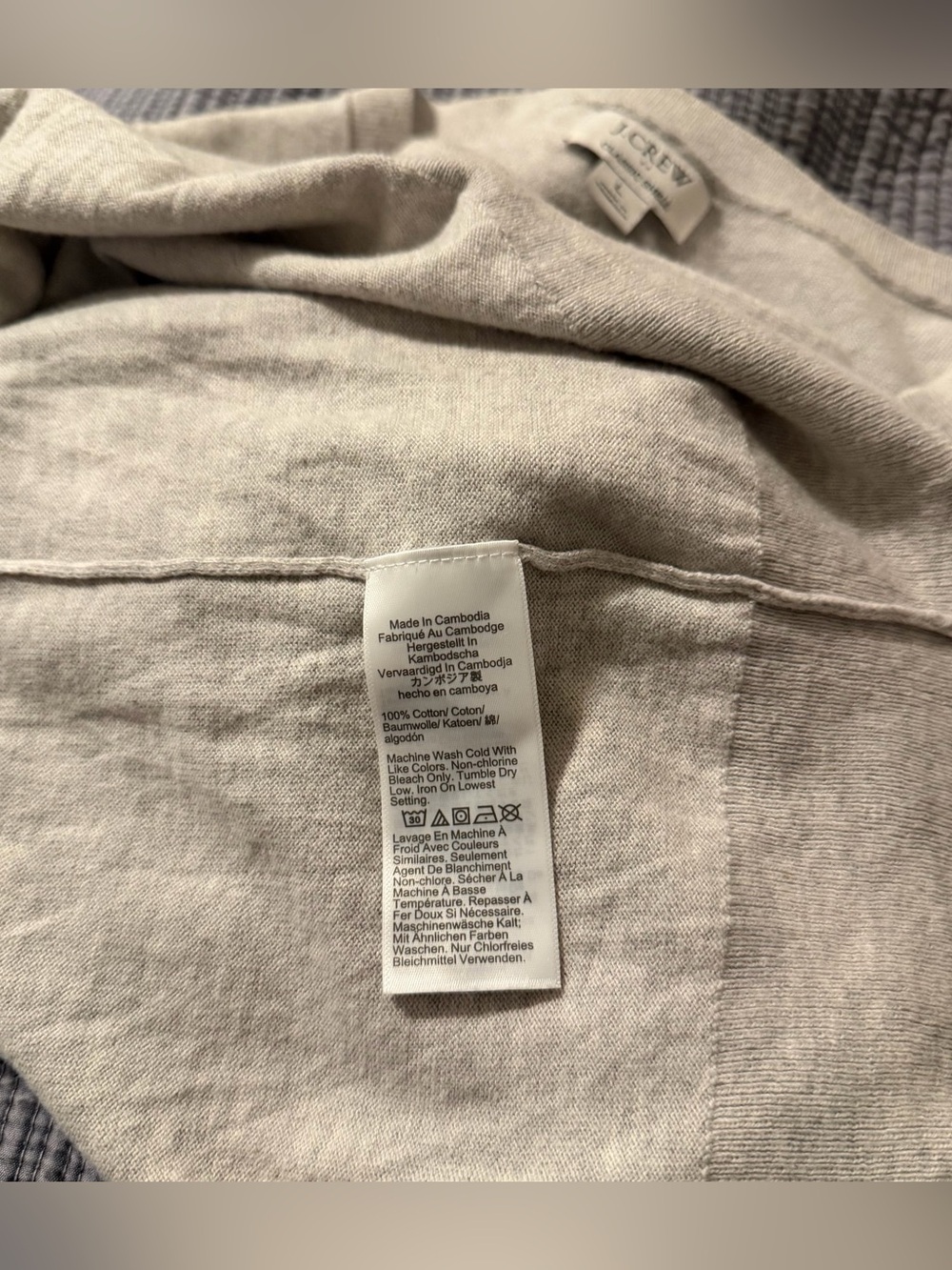 J.CREW Women’s 100% Cotton Sleeveless Classic Sweater Shell Size Large Gray - Picture 6 of 6